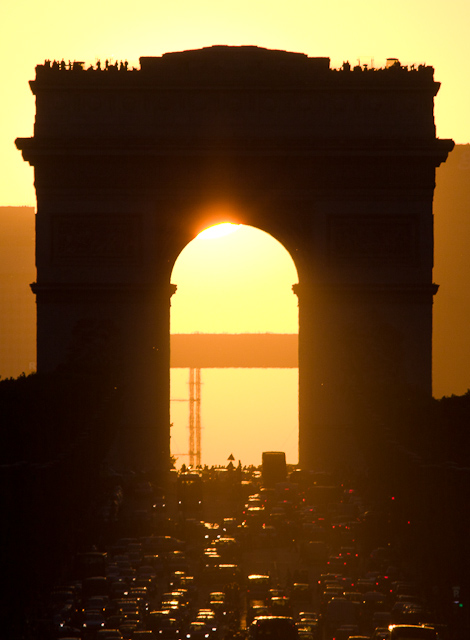Sunset under the Arc de Triomphe
